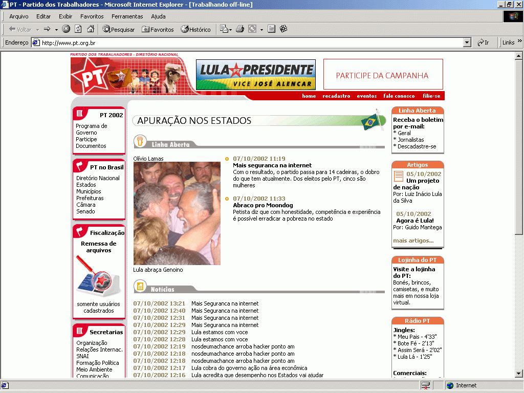 Site do PT é hackeado