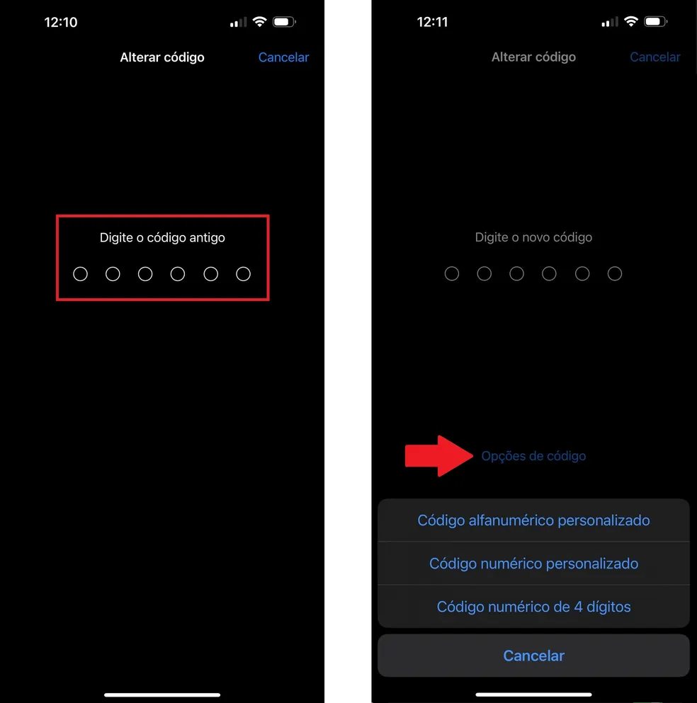 Escolha a melhor opção de senha para você — Foto: Reprodução/Raíssa Delphim