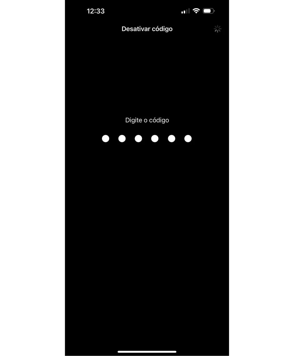 Remova o código de bloqueio — Foto: Reprodução/Raíssa Delphim