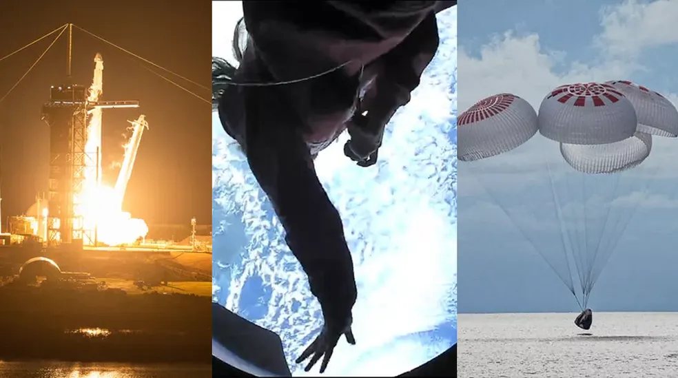 Missão da SpaceX em 2021 foi um marco para o turismo espacial — Foto: AFP/Inspiration4
