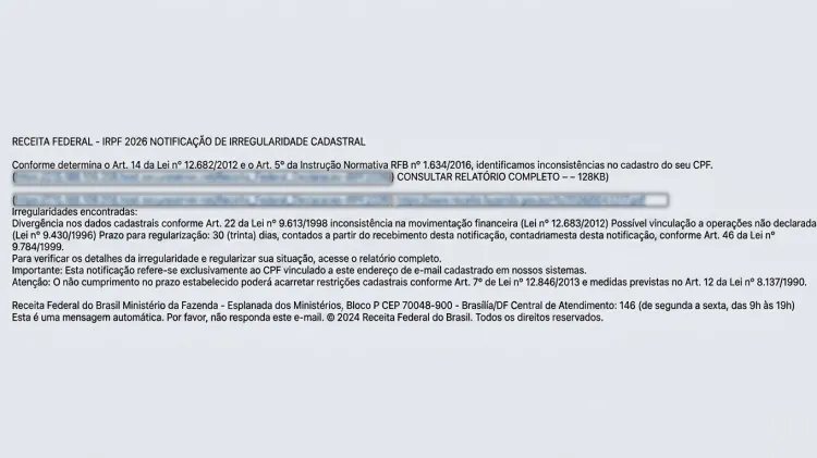 Golpe usa falsa malha fina do IR para instalar praga bancária em computador