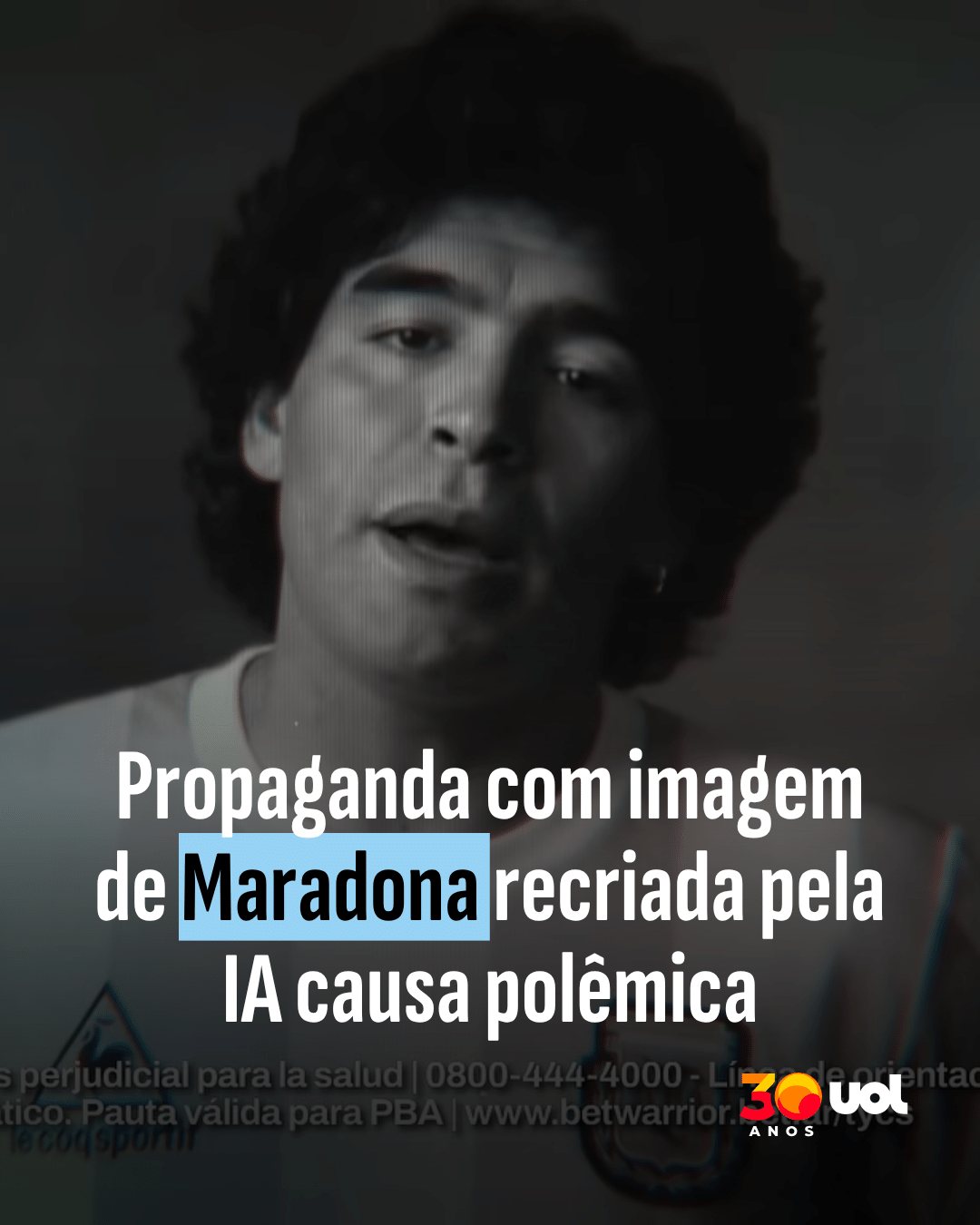 Propaganda com imagem de Maradona recriada pela IA causa polêmica