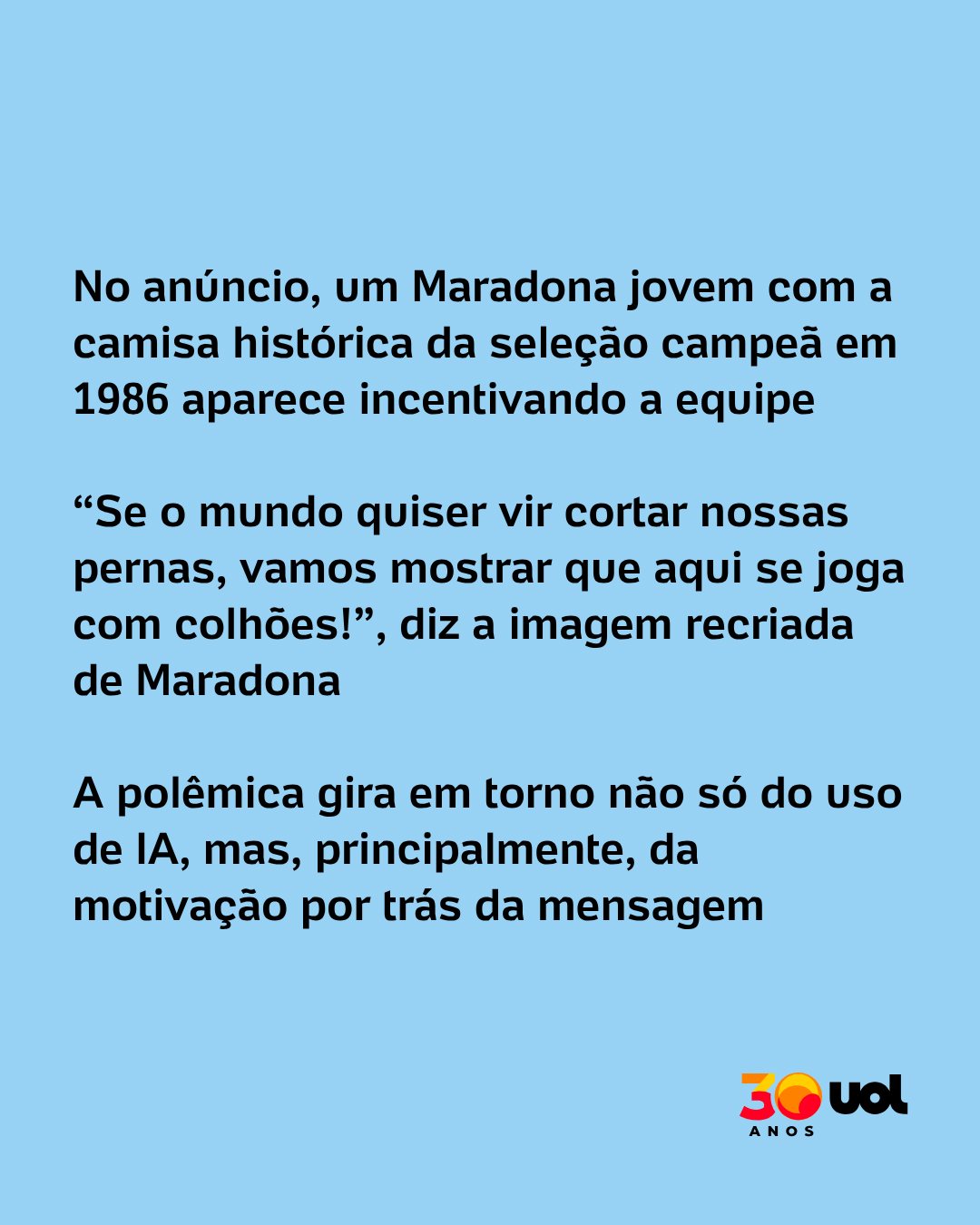 Propaganda com imagem de Maradona recriada pela IA causa polêmica