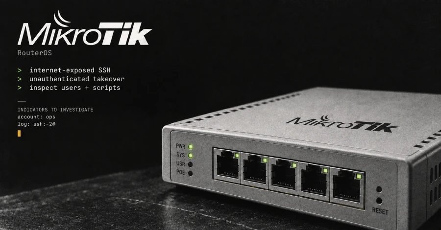 Attackers Hijack MikroTik Routers Through Internet-Exposed SSH Without Authentication