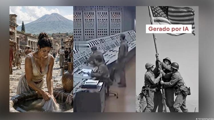Vídeos gerados por IA também retratam de forma distorcida eventos históricos