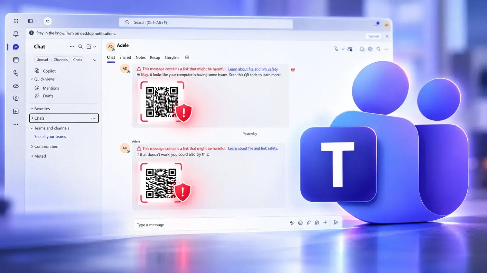 Microsoft Teams Adds New Security Feature to Detect Malicious QR Codes in Messages