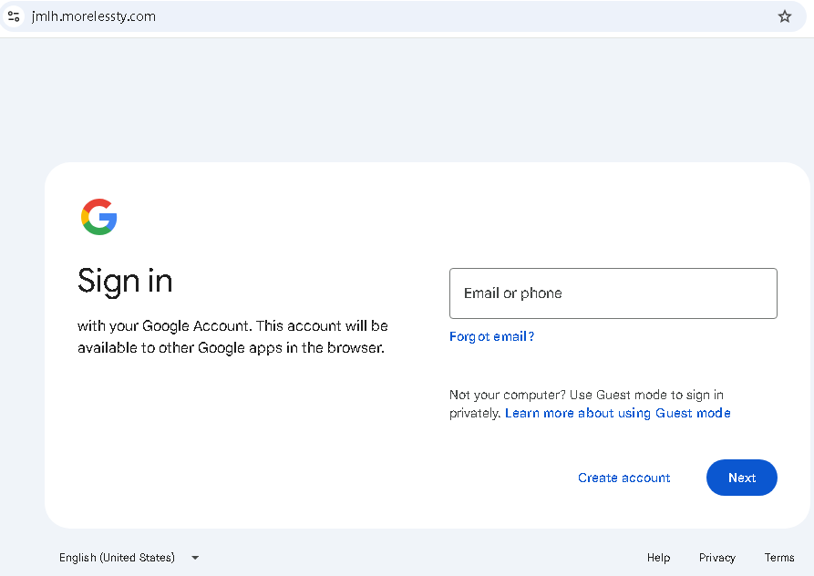Spoofed Google login panels (Source : Cisco Talos).
