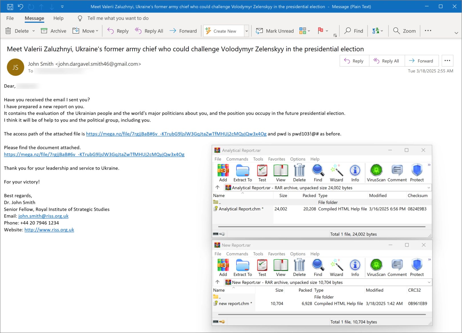 Spear Phishing Targeting Ukrainian Government Agencies (Source : Genians).