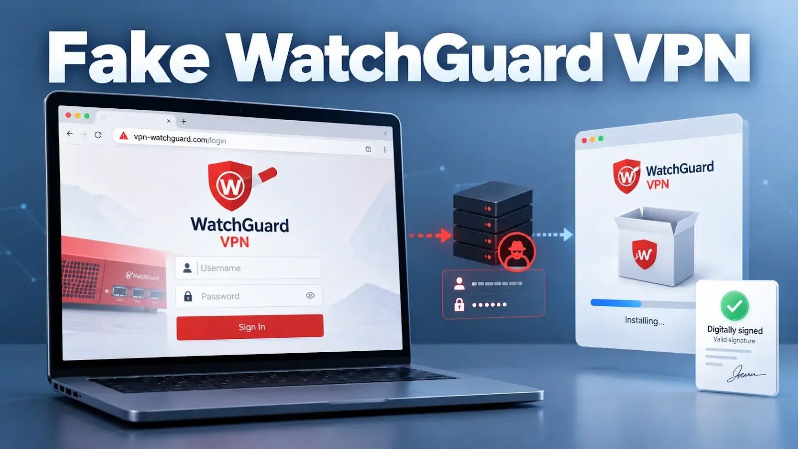 Fake WatchGuard VPN Site Steals Credentials Then Delivers Legitimate Signed Installer