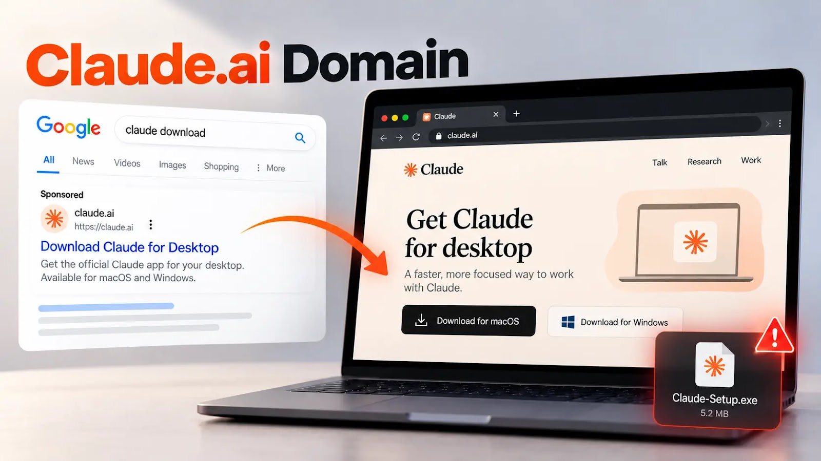 Hackers Use Google Ads to Push Fake Claude Downloads Hosted on Real Claude.ai Domain