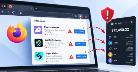 Hackers Use Fake Phantom, Jupiter, and Bitget Firefox Extensions to Target Cryptocurrency Wallets