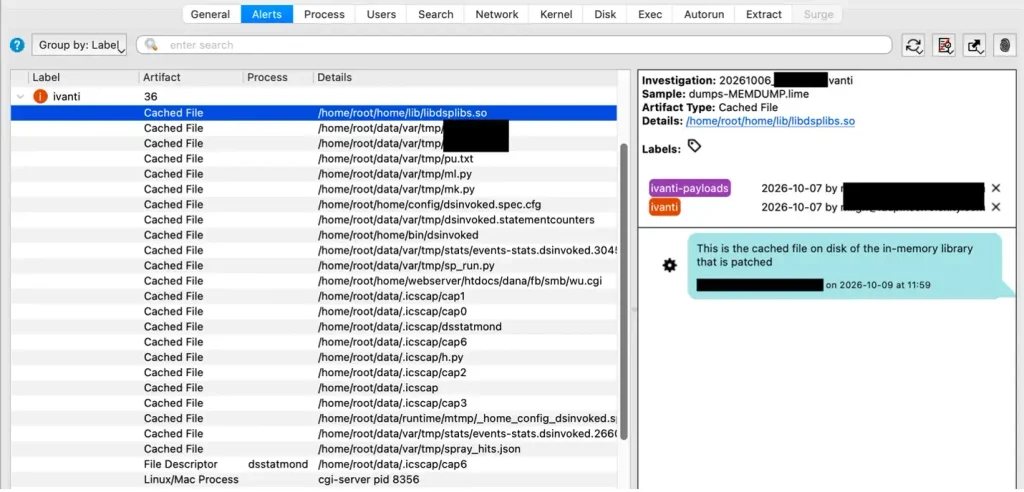 many of the tools and exploit chain components are recoverable from memory (Source: volexity)