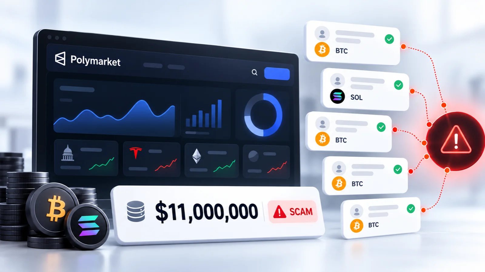 Fake Polymarket Scam Network Claims Nearly $11 Million in Cryptocurrency Deposits